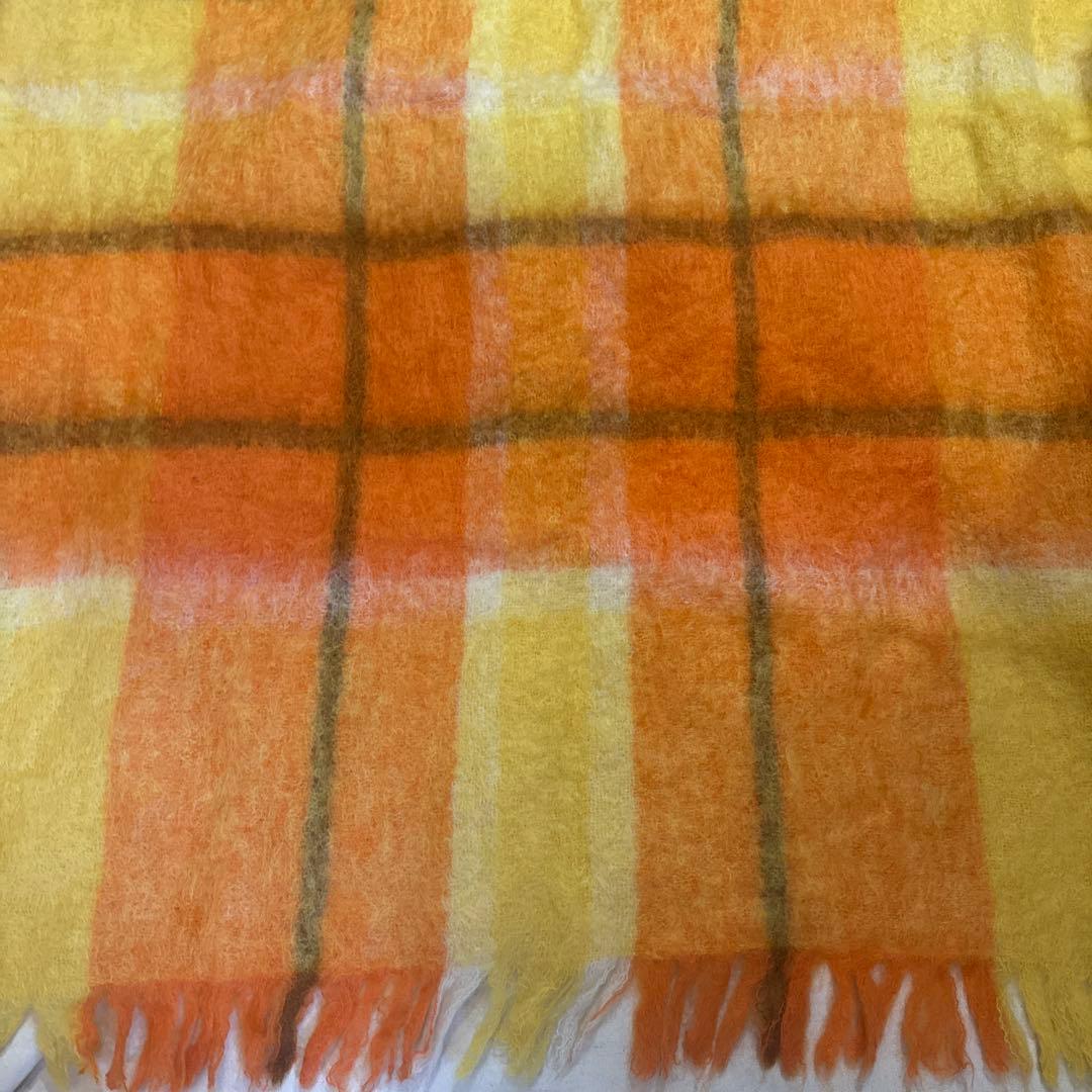 VINTAGE 100% MOHAIR BLANCKET ショール 超肉厚