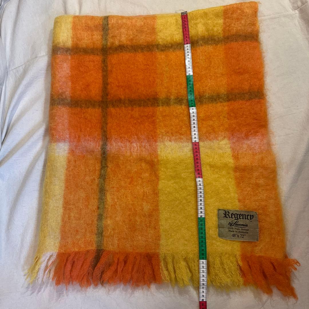 VINTAGE 100% MOHAIR BLANCKET ショール 超肉厚