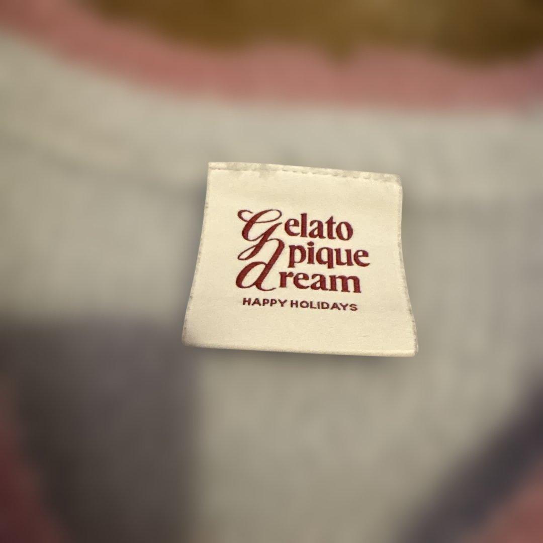 ジェラートピケ ラメフェザーカーディガン ブルー