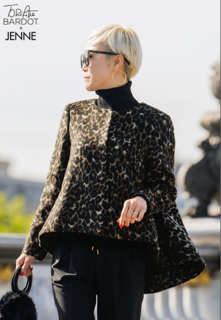 新品未使用 JENNE ジェンヌ BB.レオパード柄ショートコート L