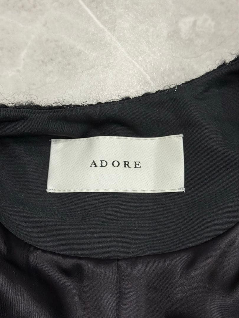 ADORE 上品ツイードジャケット 38 フォーマル 卒業式 入園式　ブラック系