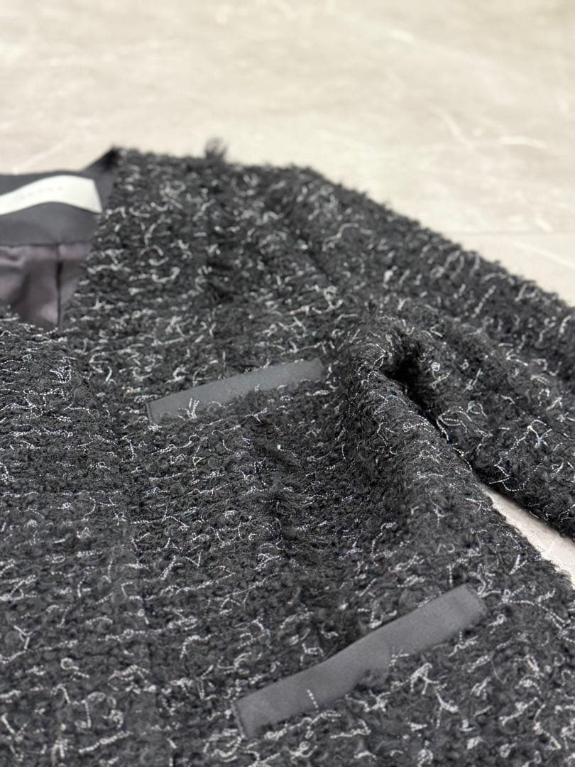 ADORE 上品ツイードジャケット 38 フォーマル 卒業式 入園式　ブラック系