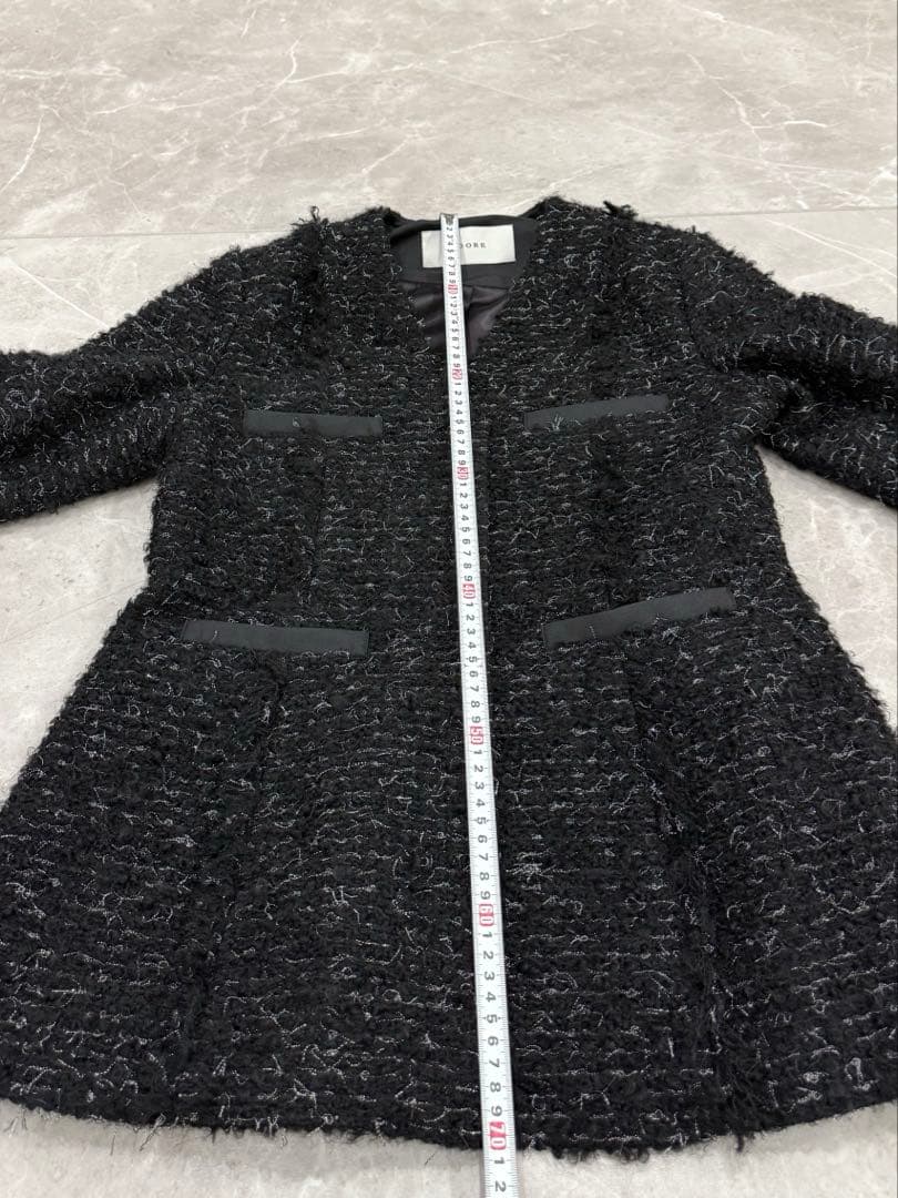 ADORE 上品ツイードジャケット 38 フォーマル 卒業式 入園式　ブラック系
