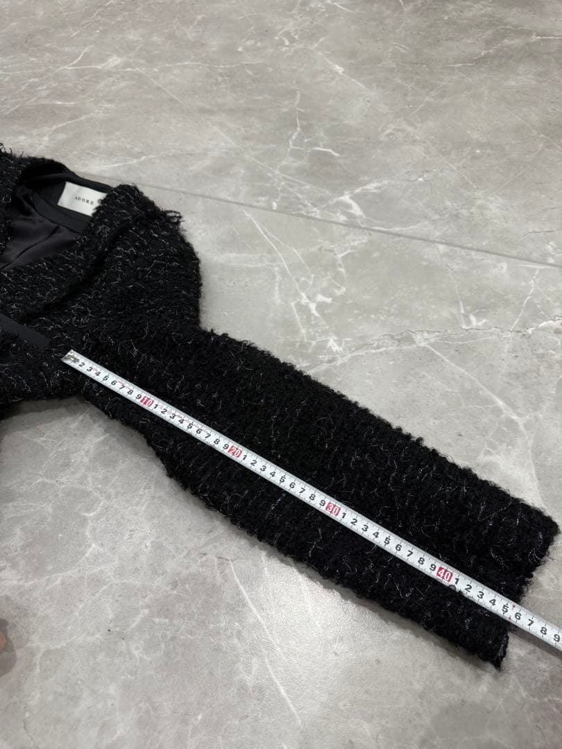 ADORE 上品ツイードジャケット 38 フォーマル 卒業式 入園式　ブラック系