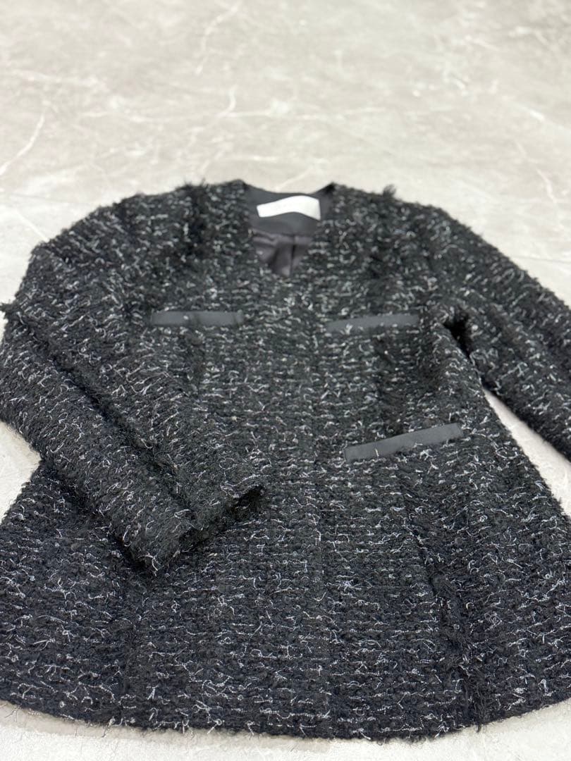 ADORE 上品ツイードジャケット 38 フォーマル 卒業式 入園式　ブラック系