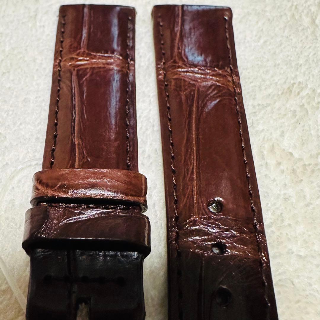 2422#19mm-16mmダークブラウン★本物クロコダイル腕時計用ベルト