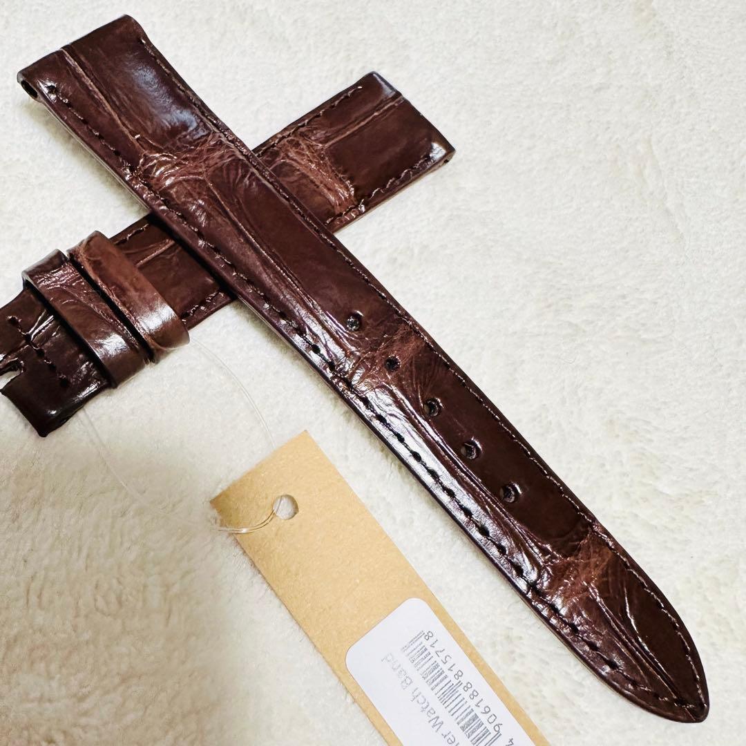 2422#19mm-16mmダークブラウン★本物クロコダイル腕時計用ベルト
