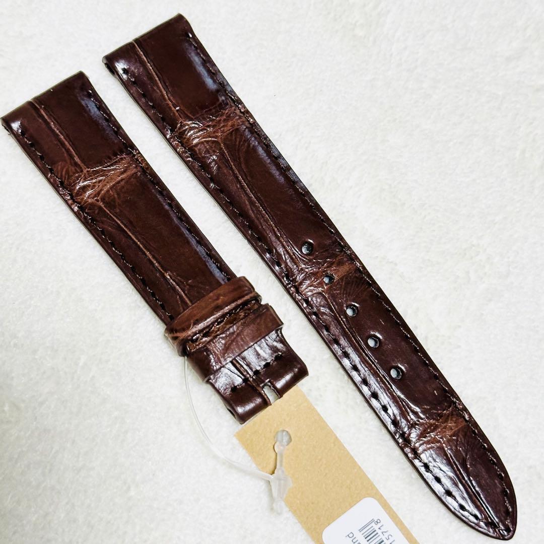 2422#19mm-16mmダークブラウン★本物クロコダイル腕時計用ベルト