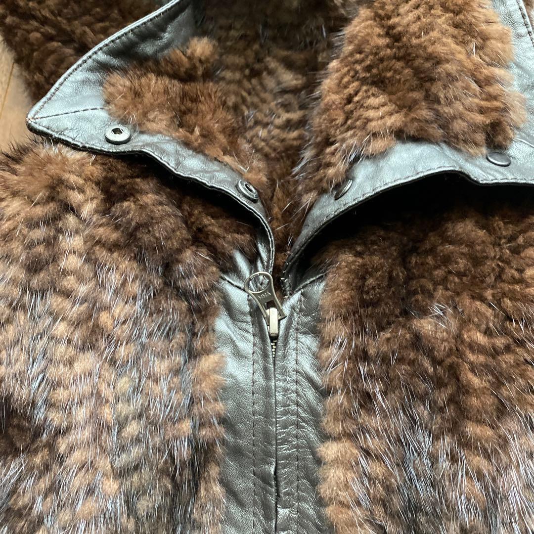 ミンクロングベストフード付き