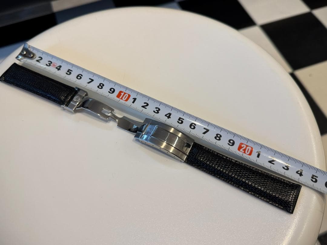 ◇腕時計 レザーベルト 本革 金属バックル 幅20mm 黒 ロレックスなどに◇