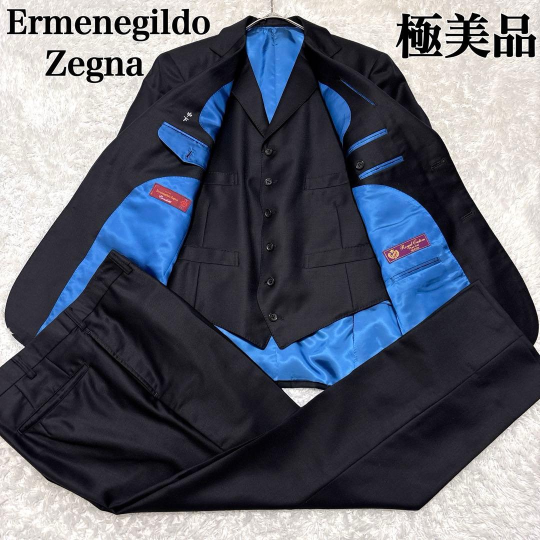 極美品✨ ゼニア 三者混生地 高級オーダーメイドスーツ スリーピース モヘア 絹