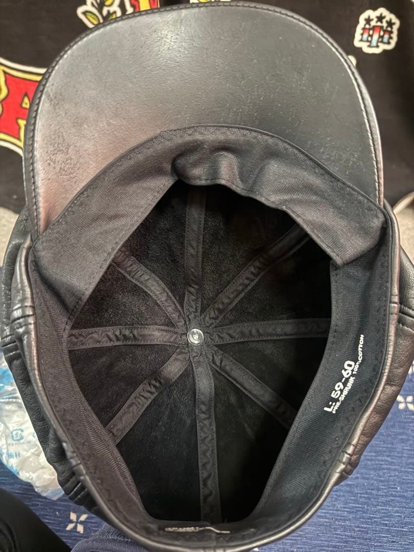 NEIGHBORHOOD NH3204 8パネル レザー キャスケット 黒 L