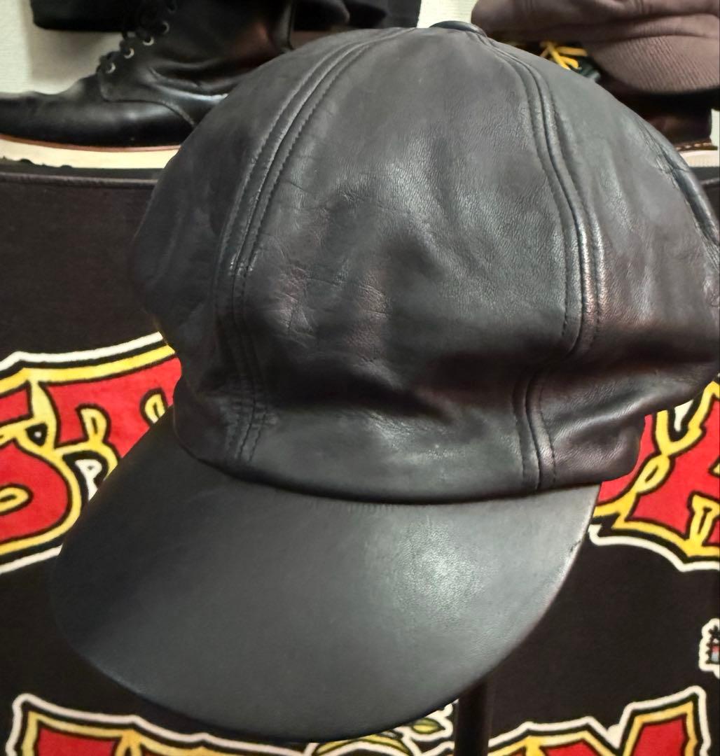 NEIGHBORHOOD NH3204 8パネル レザー キャスケット 黒 L