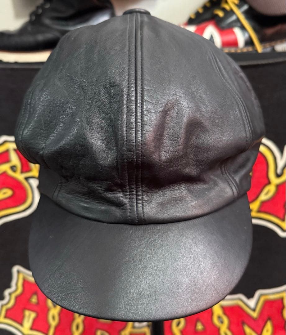 NEIGHBORHOOD NH3204 8パネル レザー キャスケット 黒 L