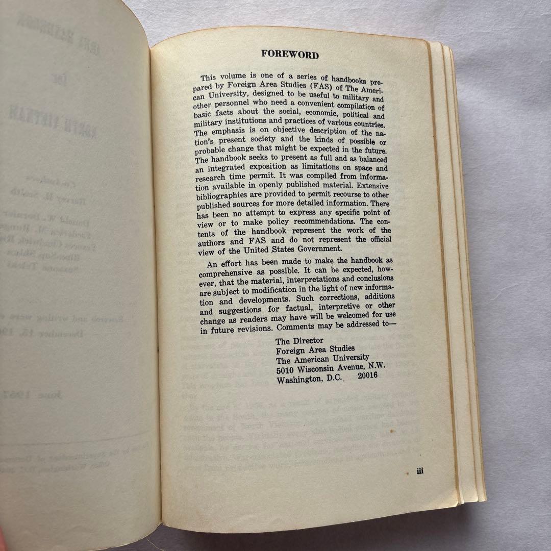 【洋書・戦争】北ベトナム地域ハンドブック 1967年 米国製 経年劣化あり