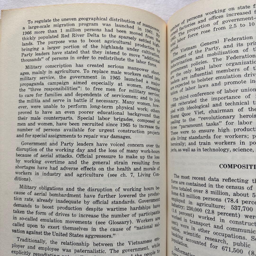 【洋書・戦争】北ベトナム地域ハンドブック 1967年 米国製 経年劣化あり