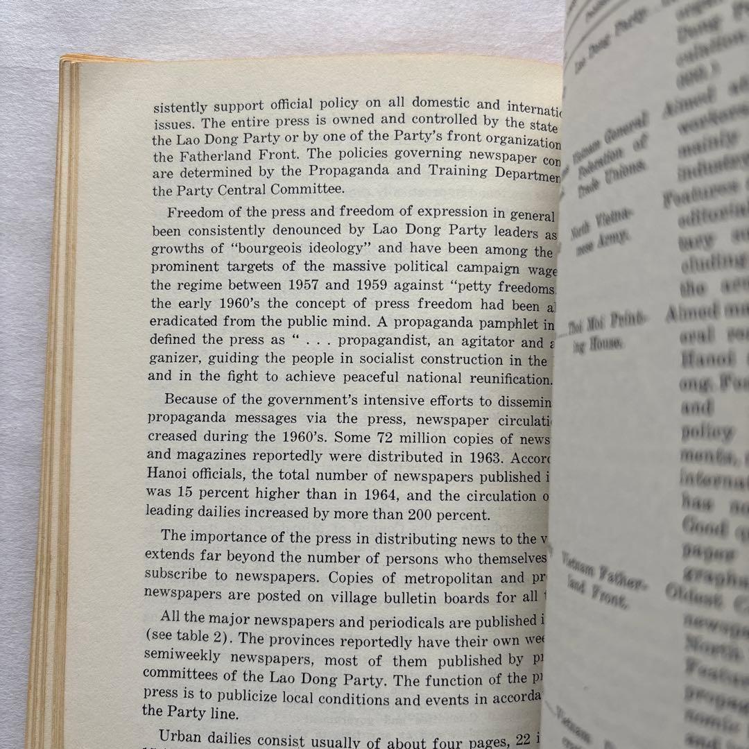 【洋書・戦争】北ベトナム地域ハンドブック 1967年 米国製 経年劣化あり