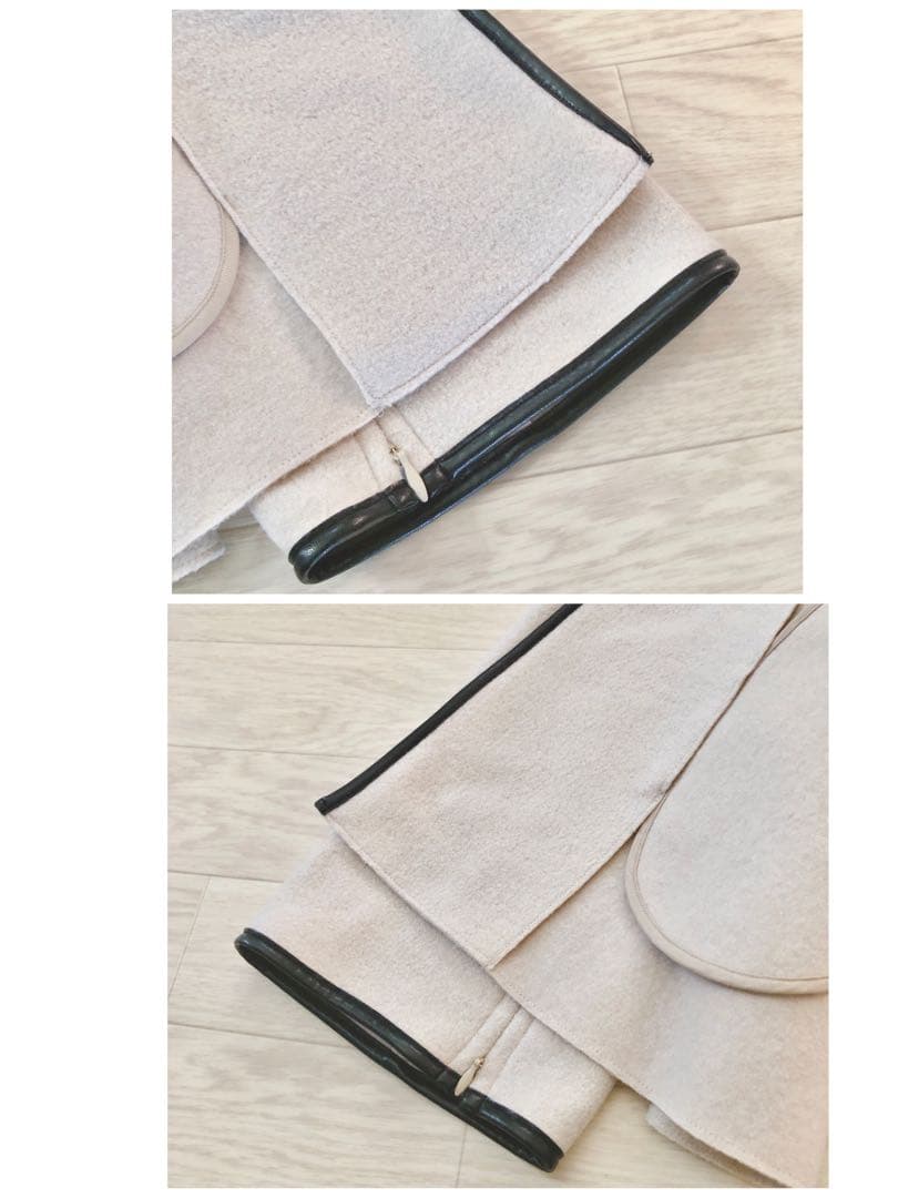 新品　23区　コンプレストパイル ノーカラー アウター ３８　ページュ