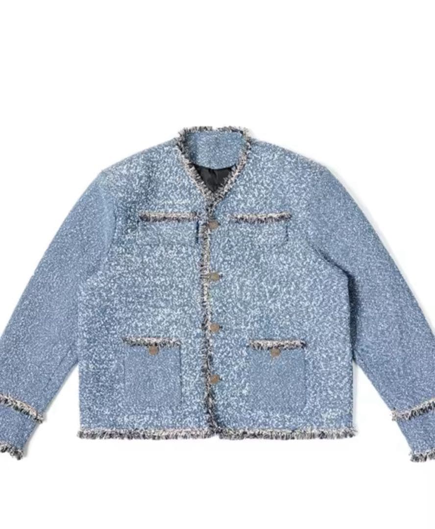 ALUDE ツイードジャケット ブルー　定価二万　韓国　アルードセレクトデニム
