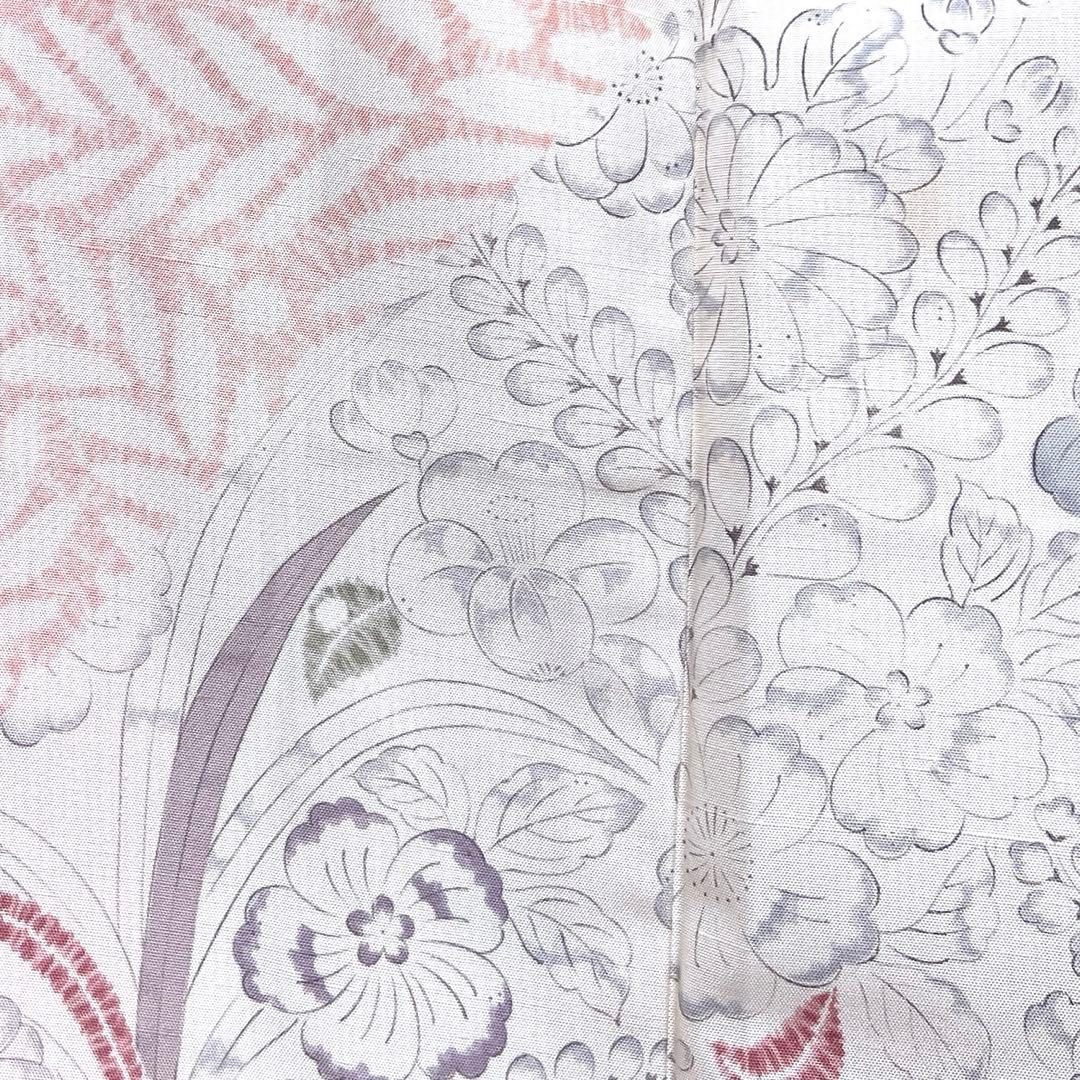 訪問着　紬　辻ヶ花　椿　藤　松皮菱　鹿の子　着物　030k