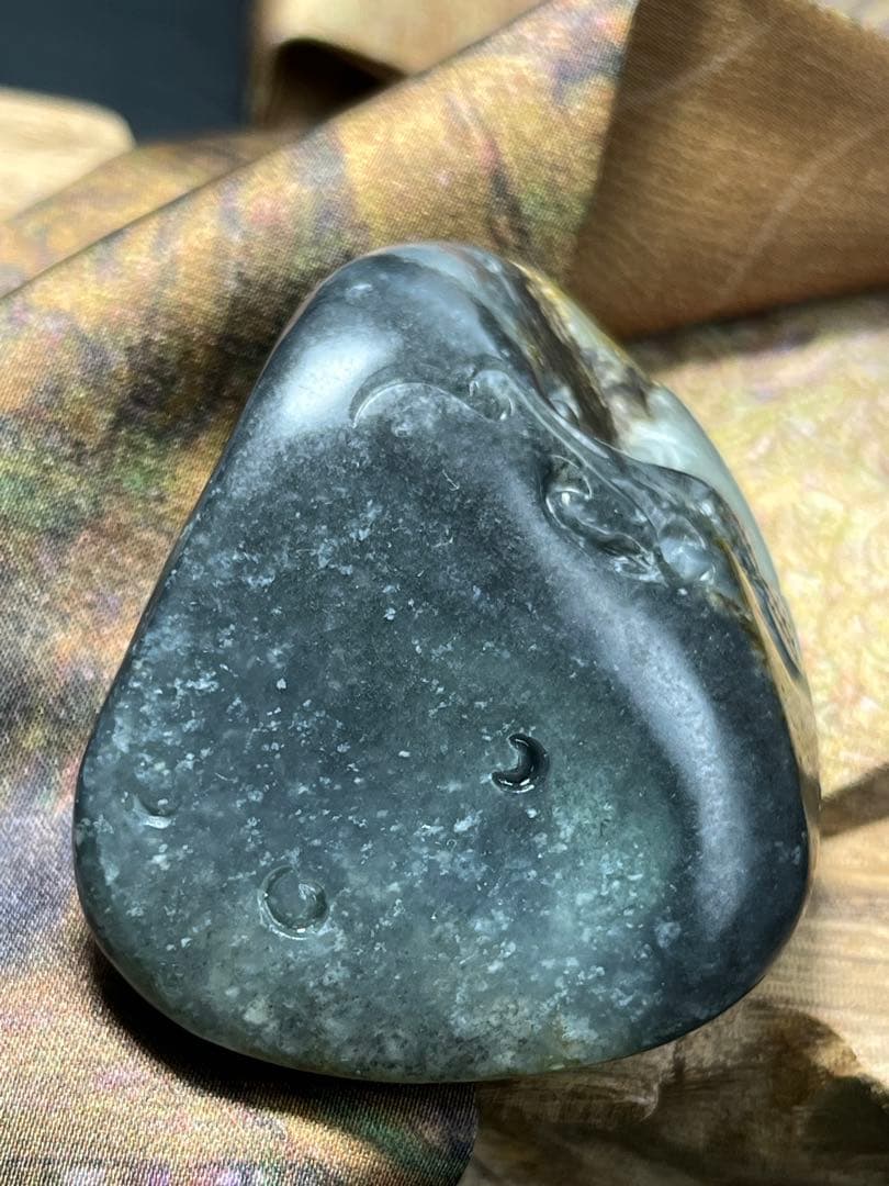 高品質！和田玉★青花籽料の置物、ストラップにも！証明書付き