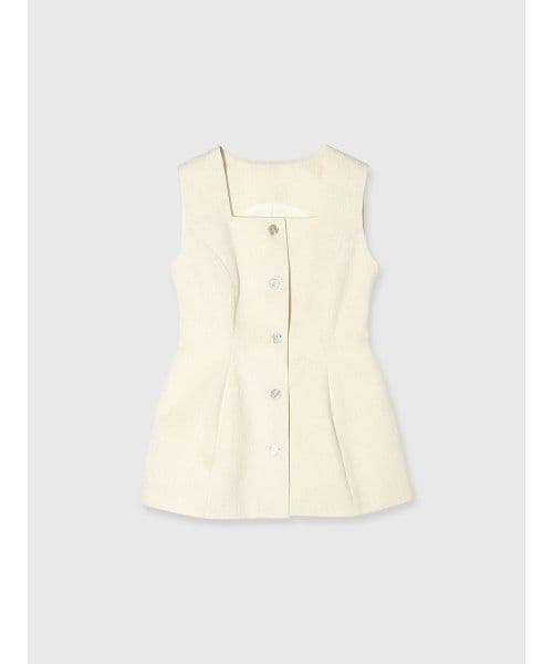 【新品タグ付/廃盤品】アニュアンス バンピーストライプジャガードぺプラムブラウス