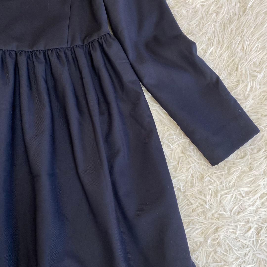 極美品✨ファミリア　フォーマルワンピース　Aライン　160cm ネイビー　パール