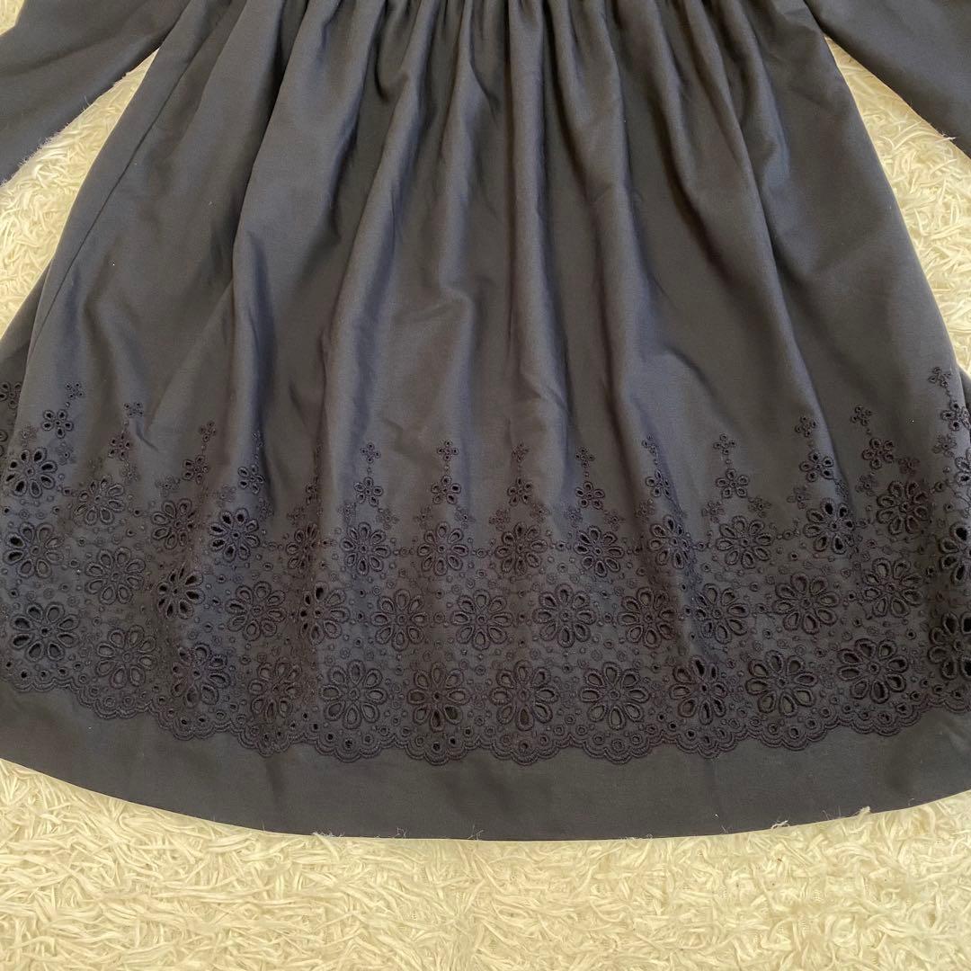 極美品✨ファミリア　フォーマルワンピース　Aライン　160cm ネイビー　パール