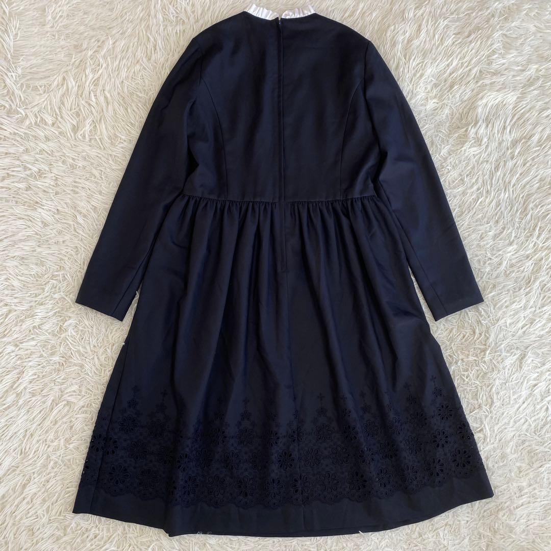 極美品✨ファミリア　フォーマルワンピース　Aライン　160cm ネイビー　パール