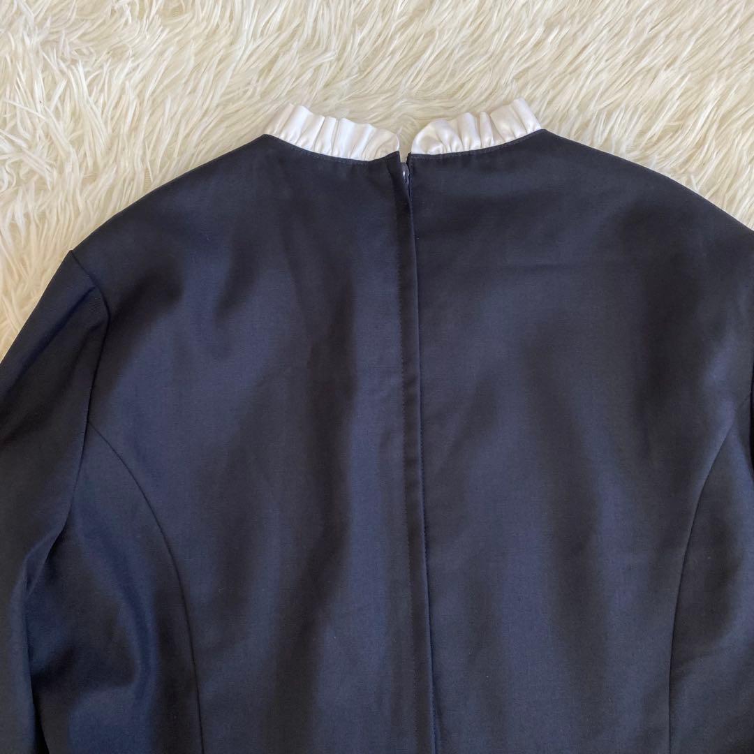 極美品✨ファミリア　フォーマルワンピース　Aライン　160cm ネイビー　パール