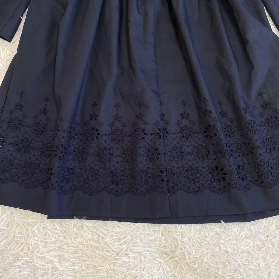 極美品✨ファミリア　フォーマルワンピース　Aライン　160cm ネイビー　パール