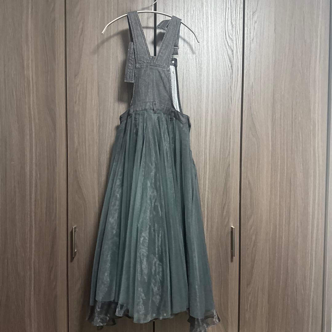 ラベルエチュード　チュールスカート　デニムジャンパースカート