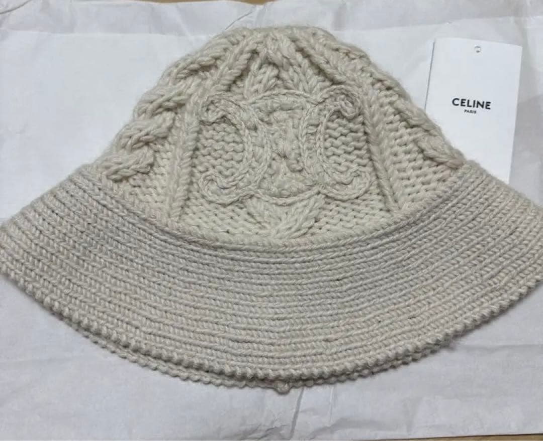 CELINE トリオンフ クロシェ ニット帽 / アランアルパカウール