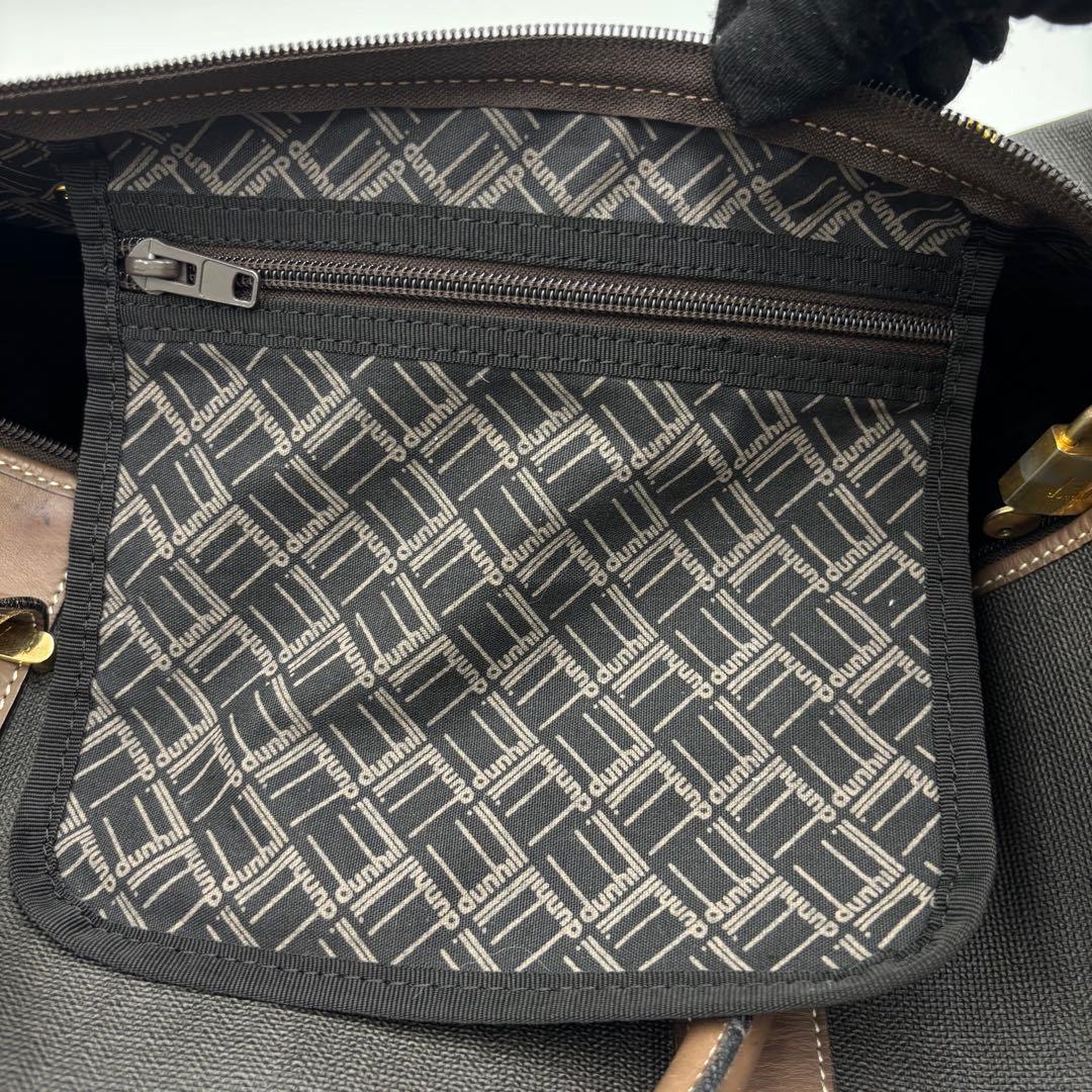 dunhill ダンヒル レザー ボストンバッグ ハンドバッグ PVC 大容量