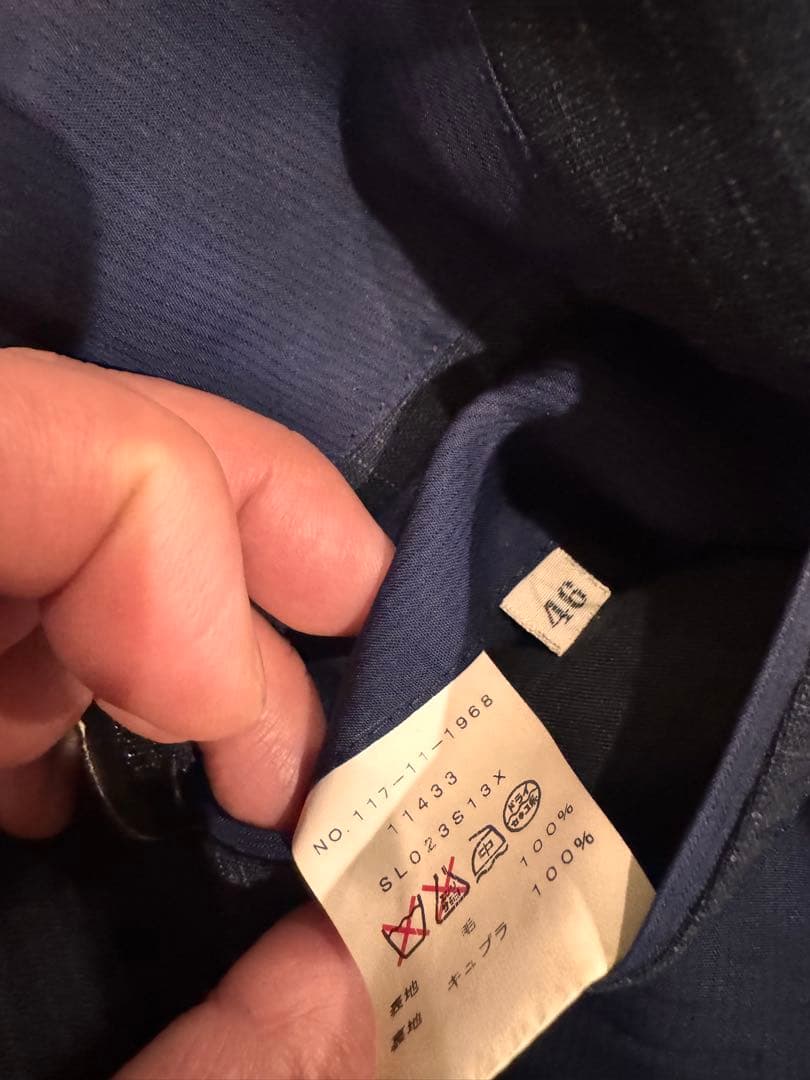 SHIPS リングヂャケット　ネイビーストライプ スーツ46