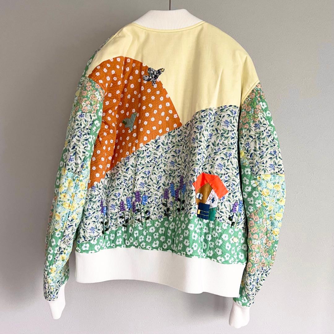 お*)様 MUVEIL 花柄 パッチワーク ジャケット ブルゾン 38