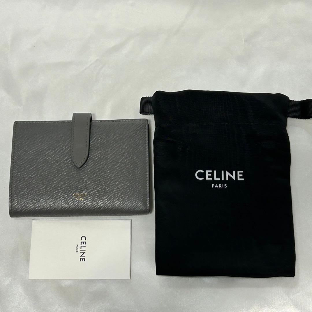 【CELINE】美品 保存袋付 ストラップウォレット ミディアム 二つ折り 財布