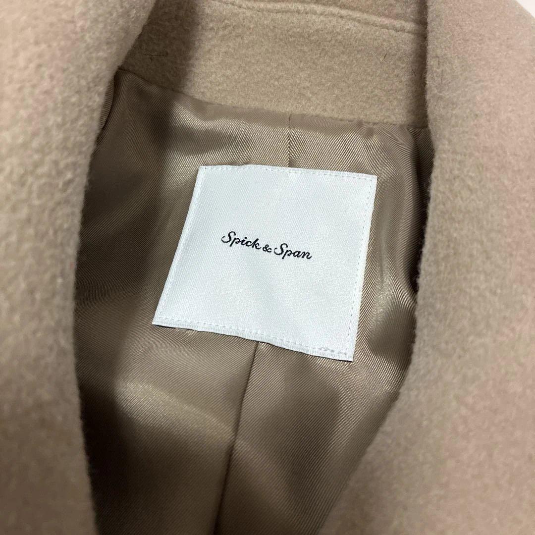 スピックアンドスパン W/Nyモッサステンカラーショートコート 38 ベージュ