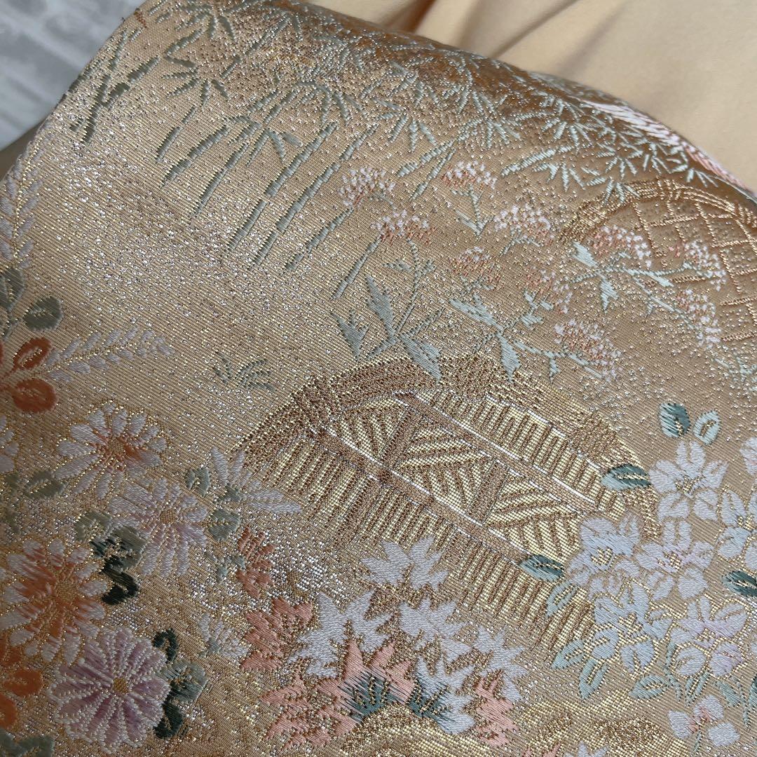 訪問着+長襦袢　フルセット　川のほとり　橋　金彩　金駒刺繍　入学式　卒業式　I3