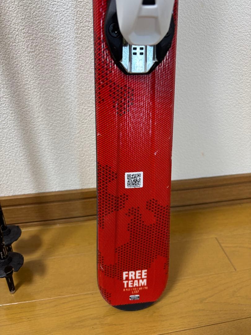 ジュニアスキー板136cm3点セット 付属品