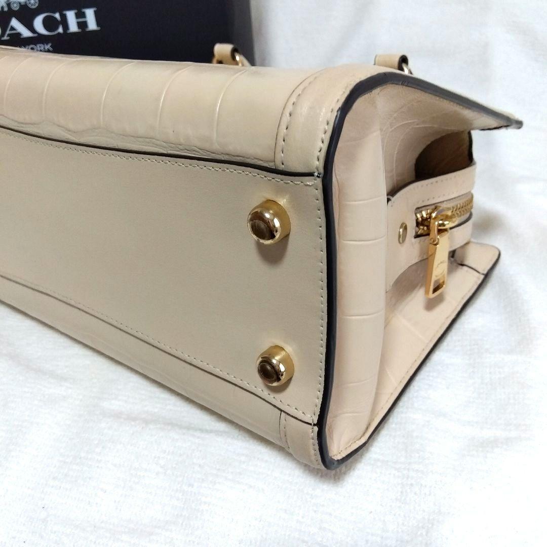 COACH グレース キャリーオール クロコ 型押し ショルダーバッグ レザー