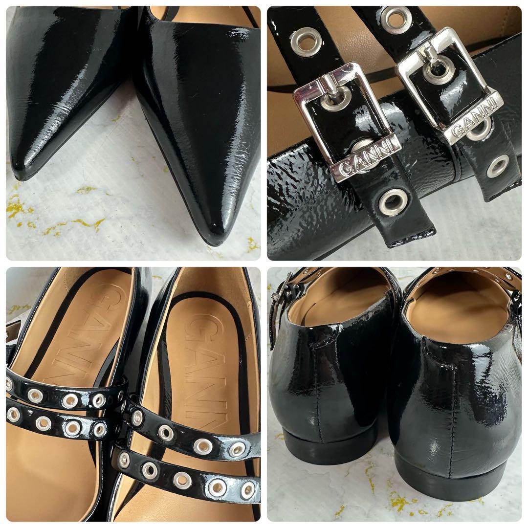 ガニー✨新品未使用 アイレットバレリーナシューズ ブラック サイズ37