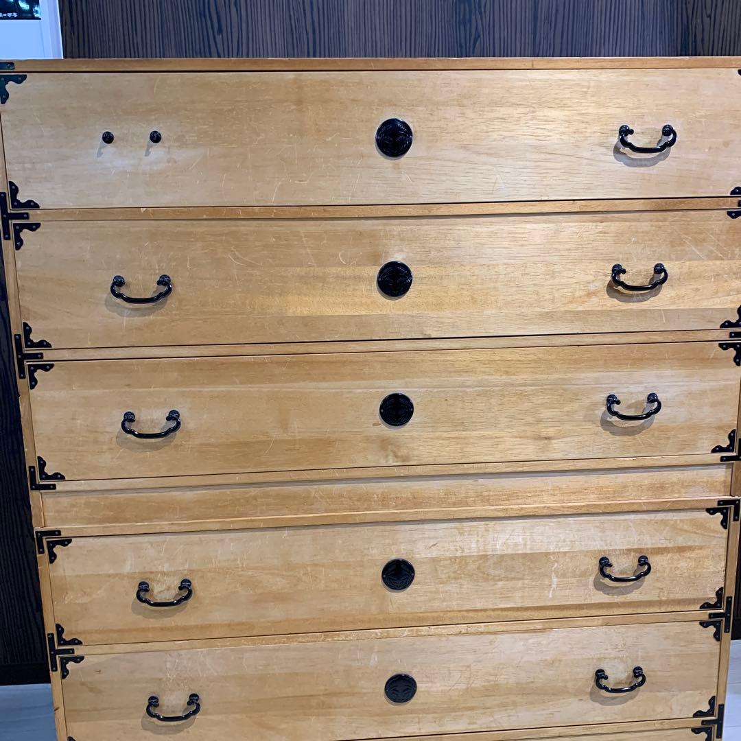 2分割　桐タンス 6引き出し