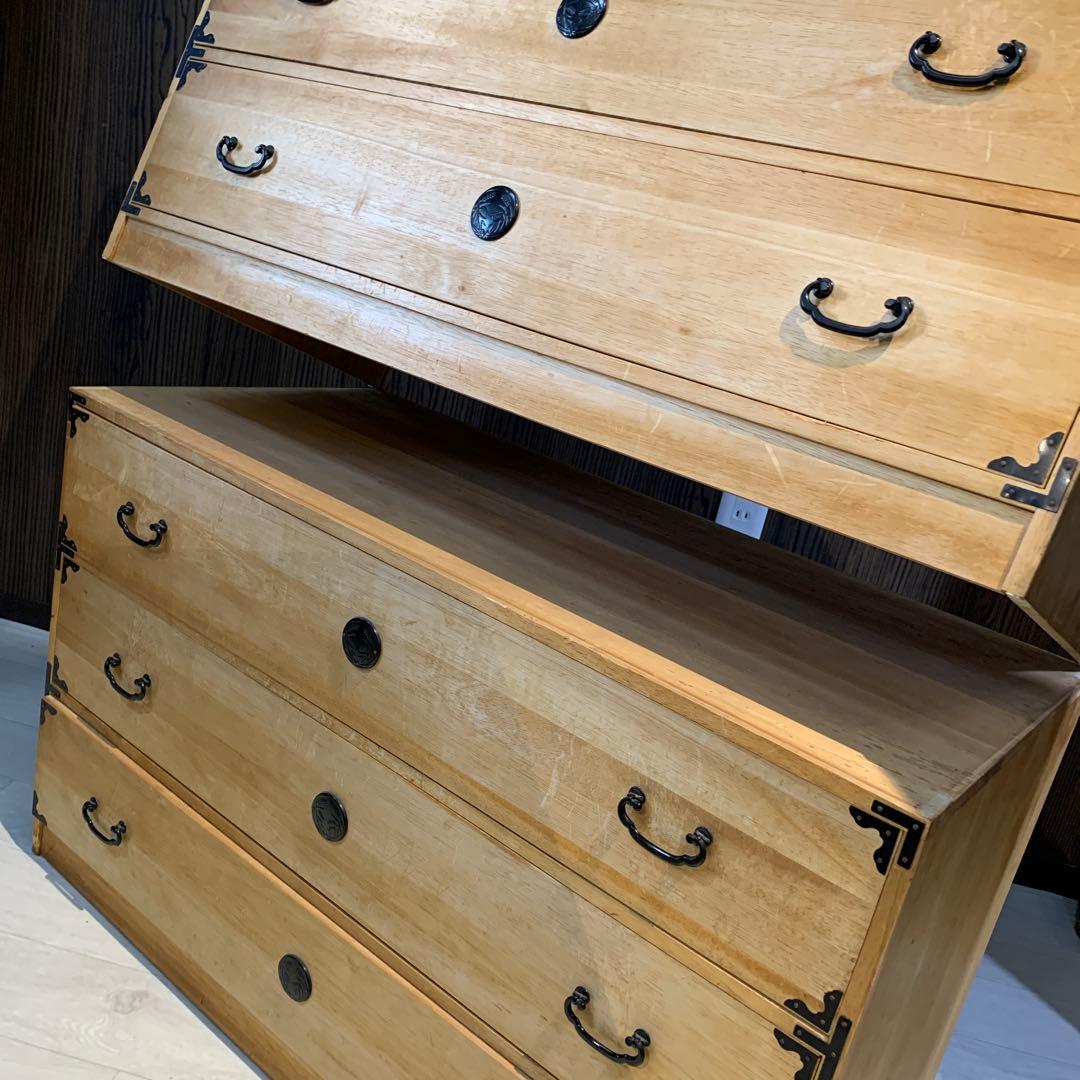 2分割　桐タンス 6引き出し