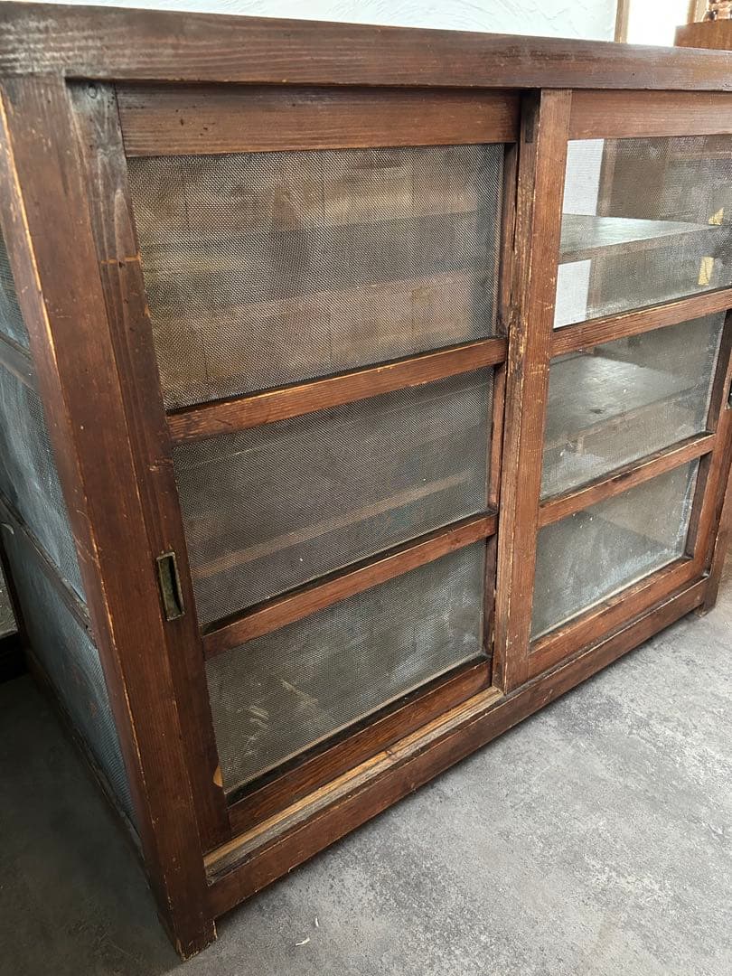蝿帳食器棚　収納棚　網戸棚　古道具　古家具　昭和レトロ　店舗什器　アンティーク