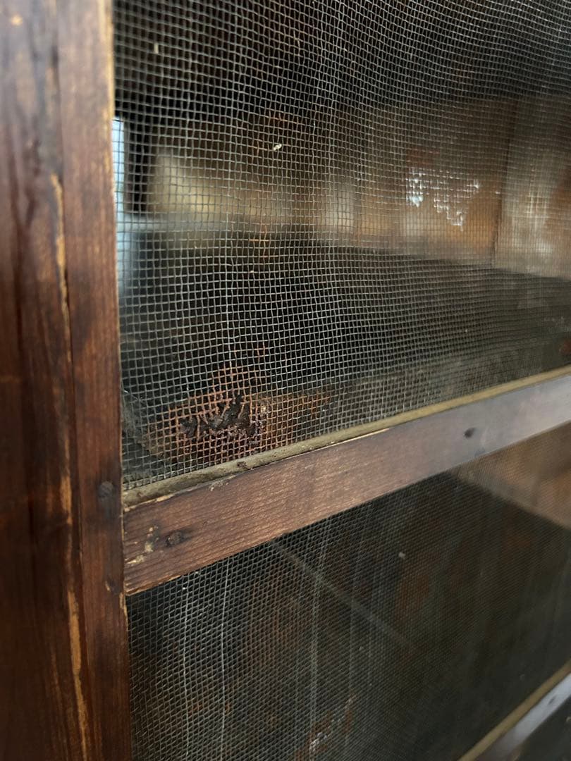 蝿帳食器棚　収納棚　網戸棚　古道具　古家具　昭和レトロ　店舗什器　アンティーク