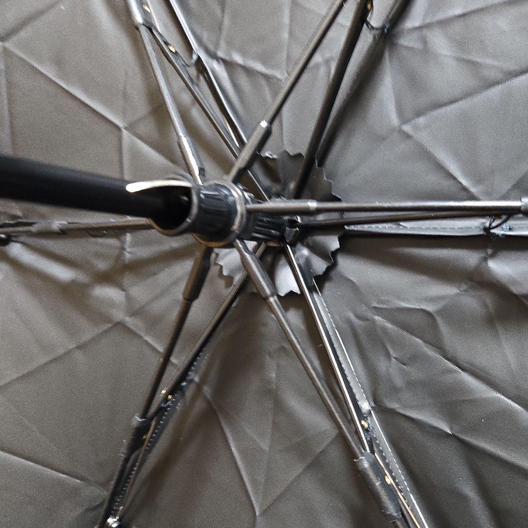 【未使用】サンバリア100　折りたたみ日傘 3段折 / コンビ白黒ストライプ