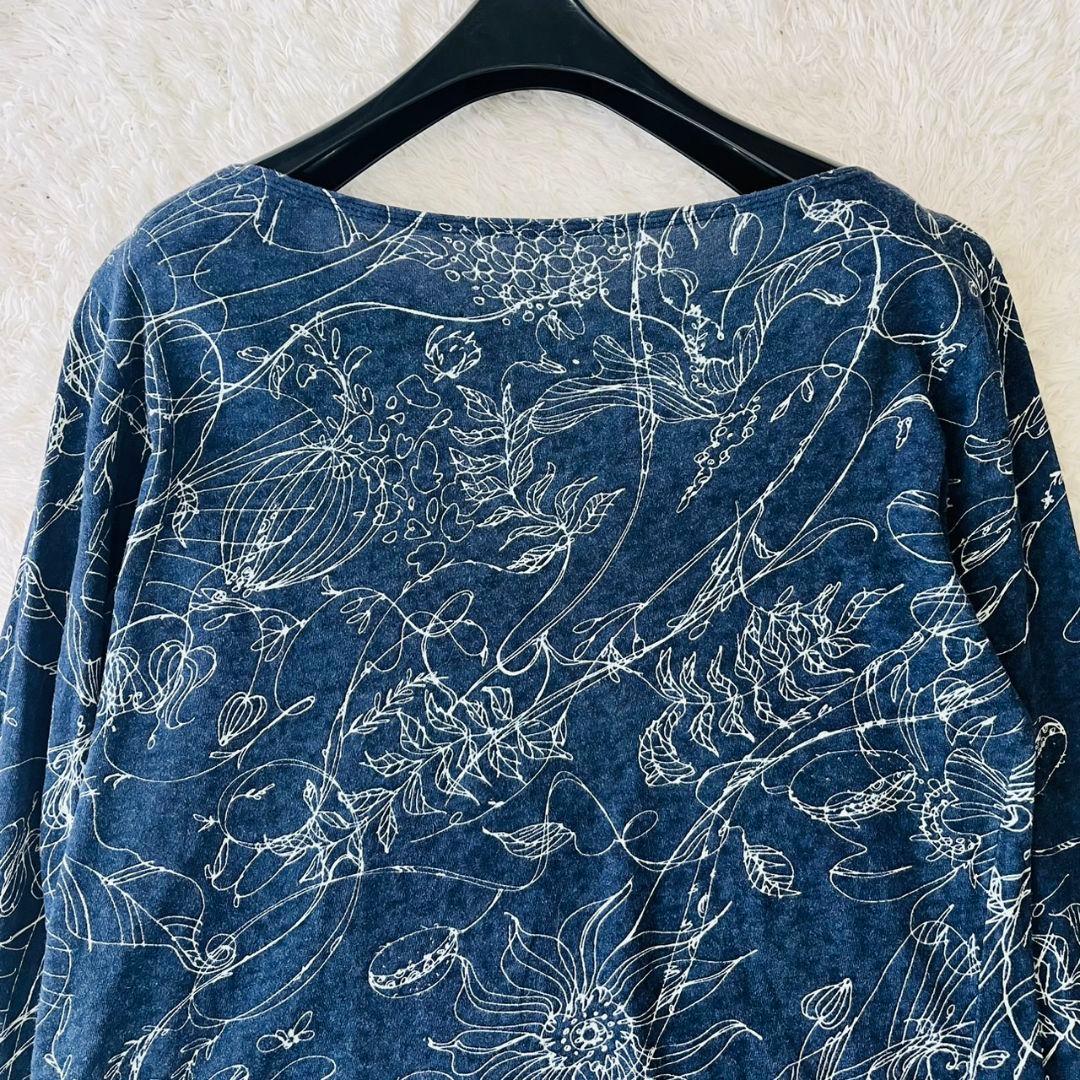 ヨーガンレール トップス チュニック フレア Aライン 染め 麻 ラミー M 花