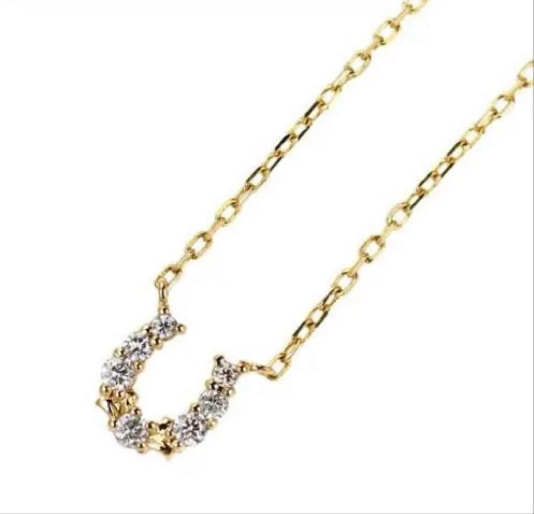 agete ネックレス　フォースシュー　馬蹄　ダイヤモンド