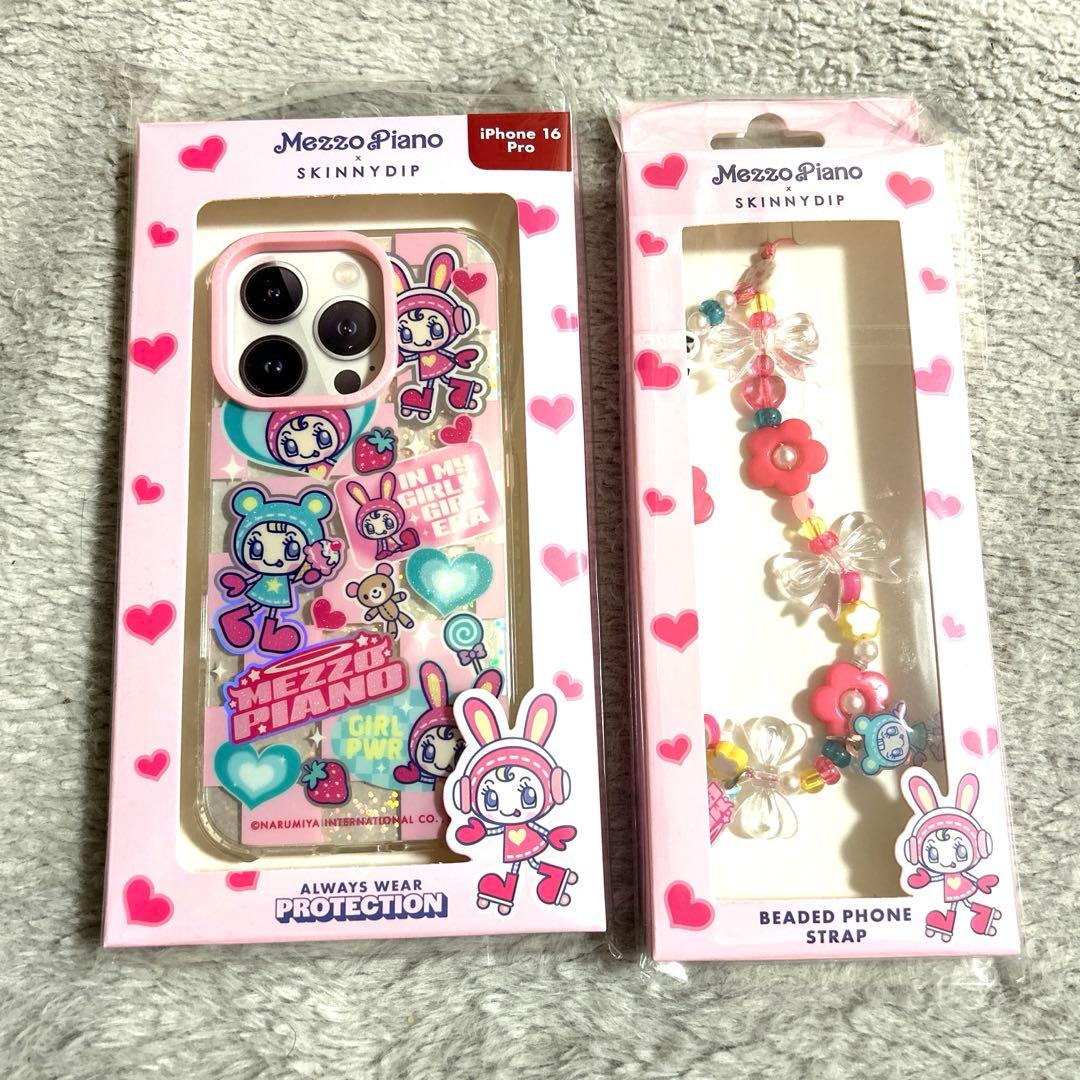 【新品】メゾピアノ×スキニーディップ iphone16proケースとストラップ